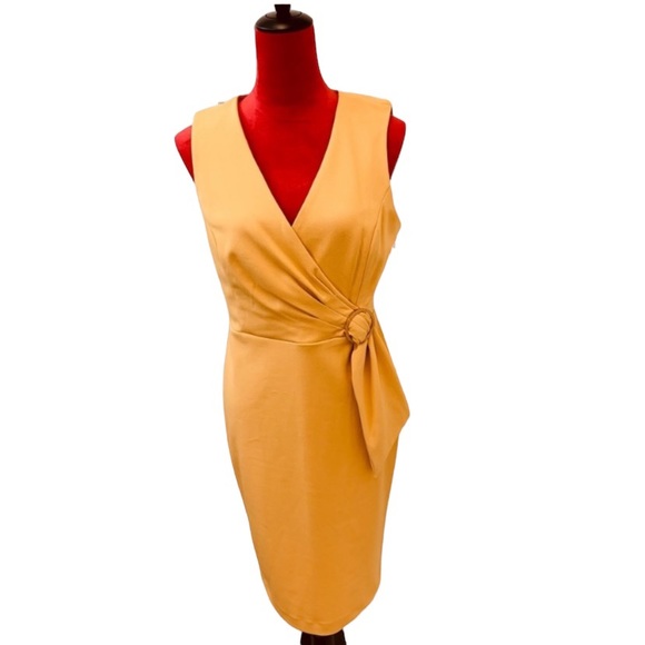 Calvin Klein Criss Cross Sleeveless Tie Waist Dress - Picture 3 of 8